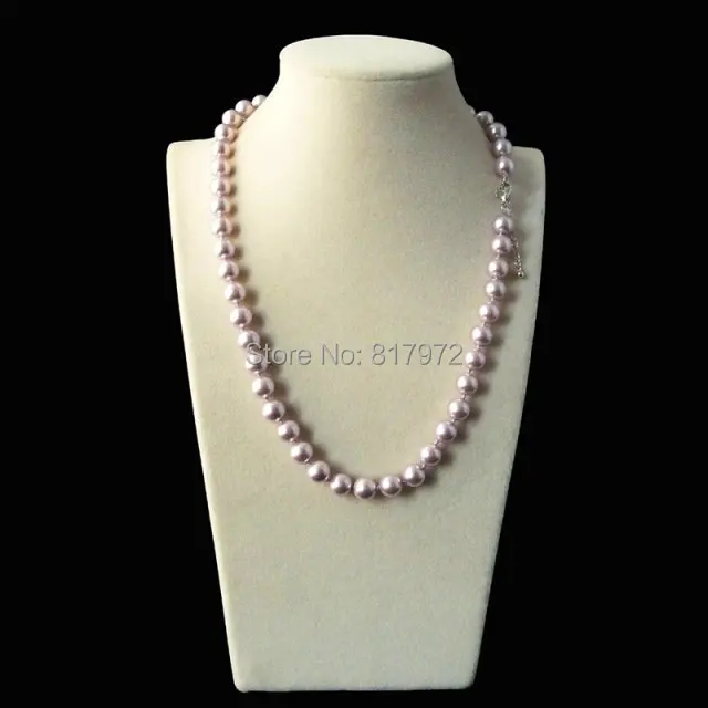 8mm Natural South Sea Shell Pearl Necklace Fashion Highlight Lilac Necklaces Jewelry