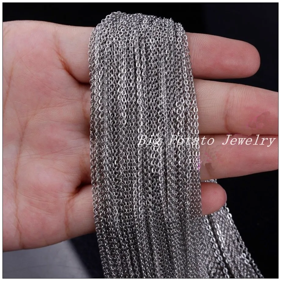 Wholesale Price 316L Stainless Steel 2mm/3mm Silver Color Cross Chain DIY Jewelry Finding For Pendant In Bulk 5/10/20Meter