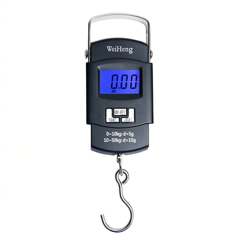 50KG 5g LCD Digital Fishing Hook Scale 50Kg Mini Pocket Suitcase Crane Kitchen Scales Gram Metal Luggage Hang Weighing Balance