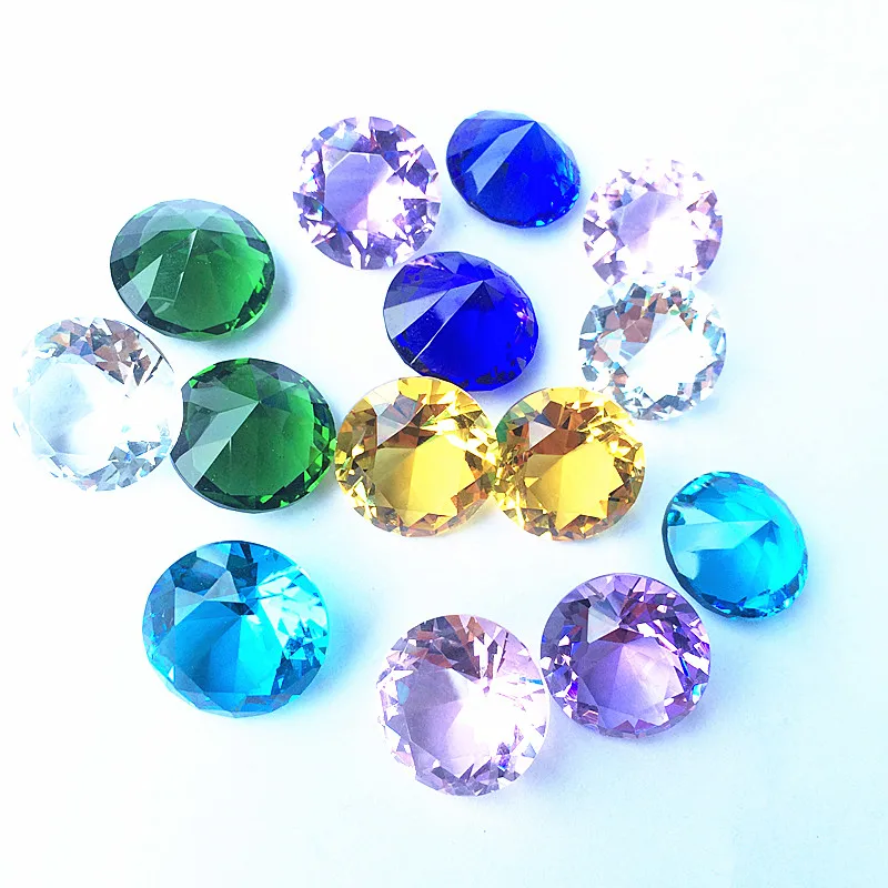 20mm 30pcs/Lot Mixed Colors Crystals Feng Shui Crafts for Wedding Table Decoration & Gifts crafts Quartz Diamond Paperweights