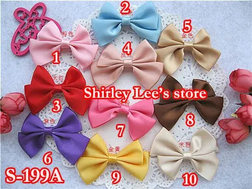 Wholesale ----600pcs 6CM Fancy Big  Satin Double Fold Ribbon Bow, Mix 10 colors  (Free Shipping)