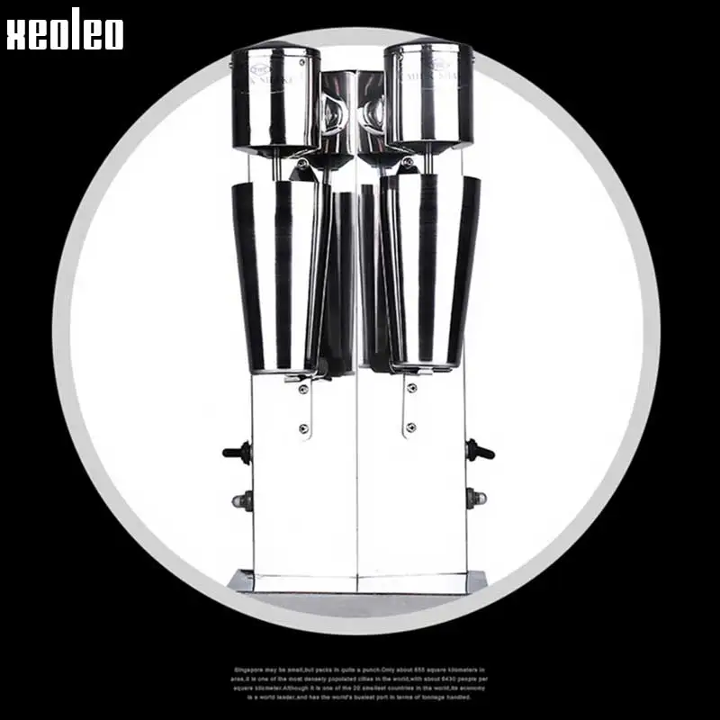 Xeoleo Milkshake machine Stainless Steel Milk Shake Machine Double Head Drink mixer Make Milks Foam/Milkshake Bubble Tea Machine