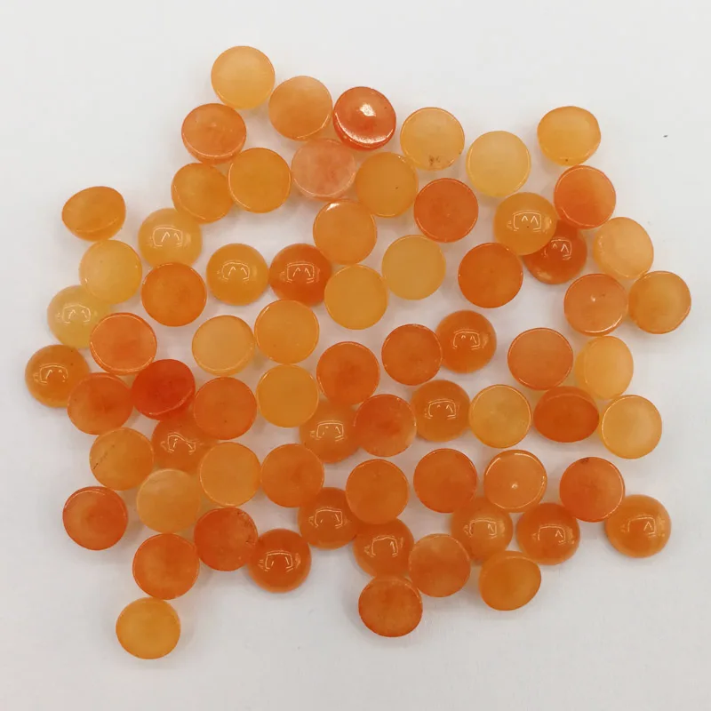 

Wholesale 6mm fashion round stone beads charms Orange yellow CAB CABOCHON for jewelry Accessories 50pcs/lot free shipping