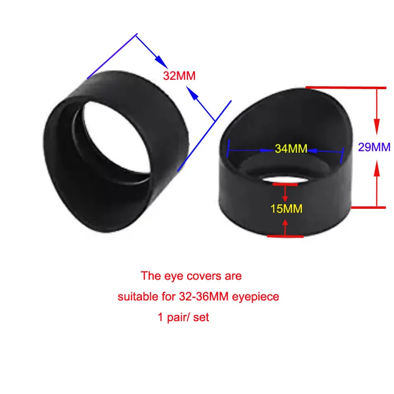 2 pcs/set 34mm Diameter Rubber Eyepiece Cover Eyeguards Eye Shields Protection Stereo Microscope Telescope Monocular Binocular