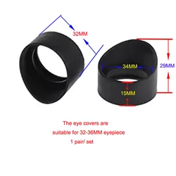 Cache-yeux en caoutchouc de 34mm de diamètre, 2 pièces/ensemble, protège-yeux, protection pour les yeux, pour microscope stéréo, télescope, monoculaire, binoculaire