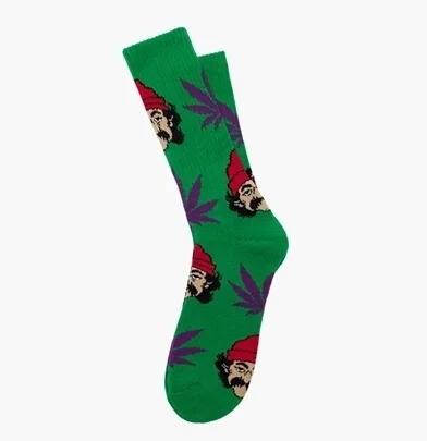 10pcs = 5pair 3D comedy cheech&chong portrait Weed calcetines funny socks leaf Stock Skateboard hiphop meias socks Men Women sox