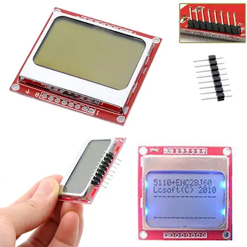 스마트 전자 LCD 모듈 디스플레이 모니터 흰색 백라이트 어댑터 PCB 84*48 84x84 노키아 5110 화면, 아두이노용 