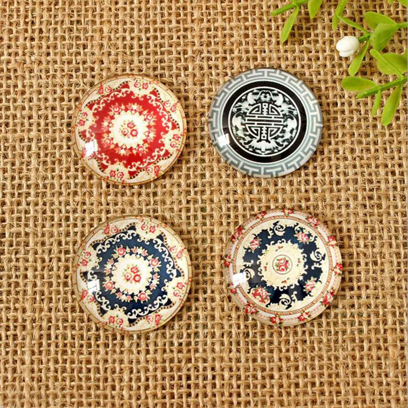 60pcs/lot  Glass Cabochon Yoga Cabochons Round 8mm-35mm Flatback For Necklace Bracelet Earrings DIY Jewelery Making