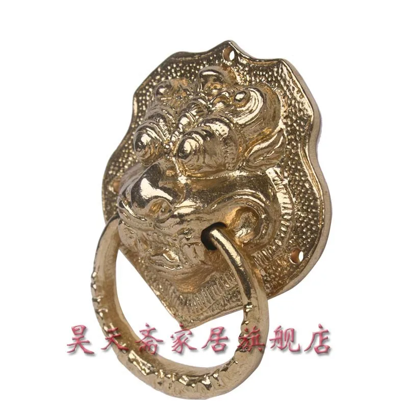 [Haotian vegetarian] Chinese antique copper door handle knocker beast first shop HTA-034