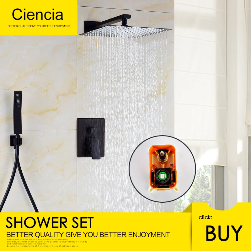 

Ciencia Shower Combo Set Stainless Steel Shower Systems with Rain Shower and Handheld, Shower Trim Kit with Rough-In Valve