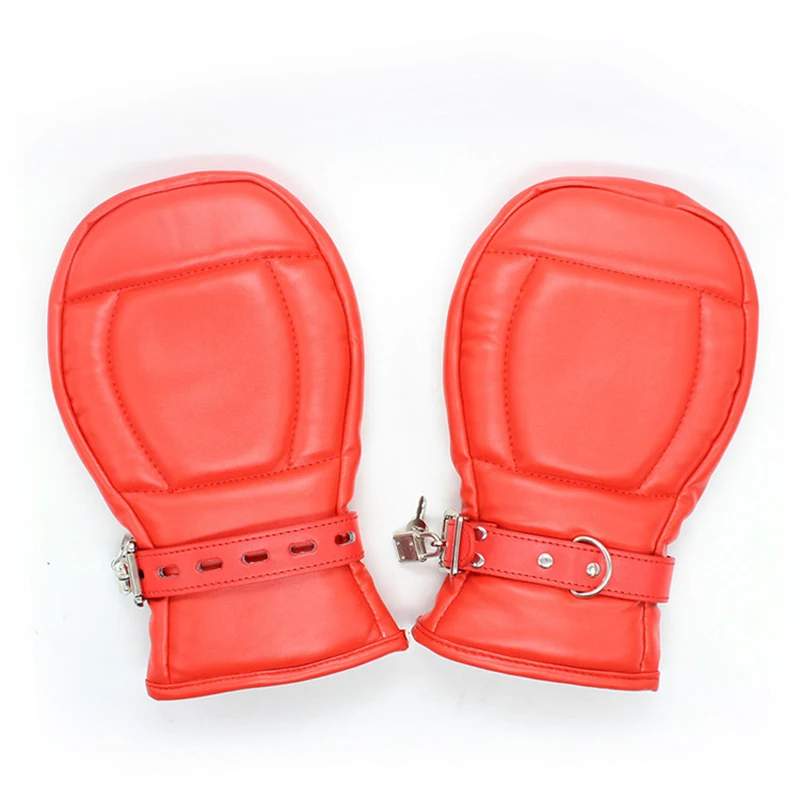 2018 High Quality Sexy Red PVC Clubwear Faux Leather Protective Gloves Unisex Bondage Adult Mittens Gothic Latex Dance Gloves