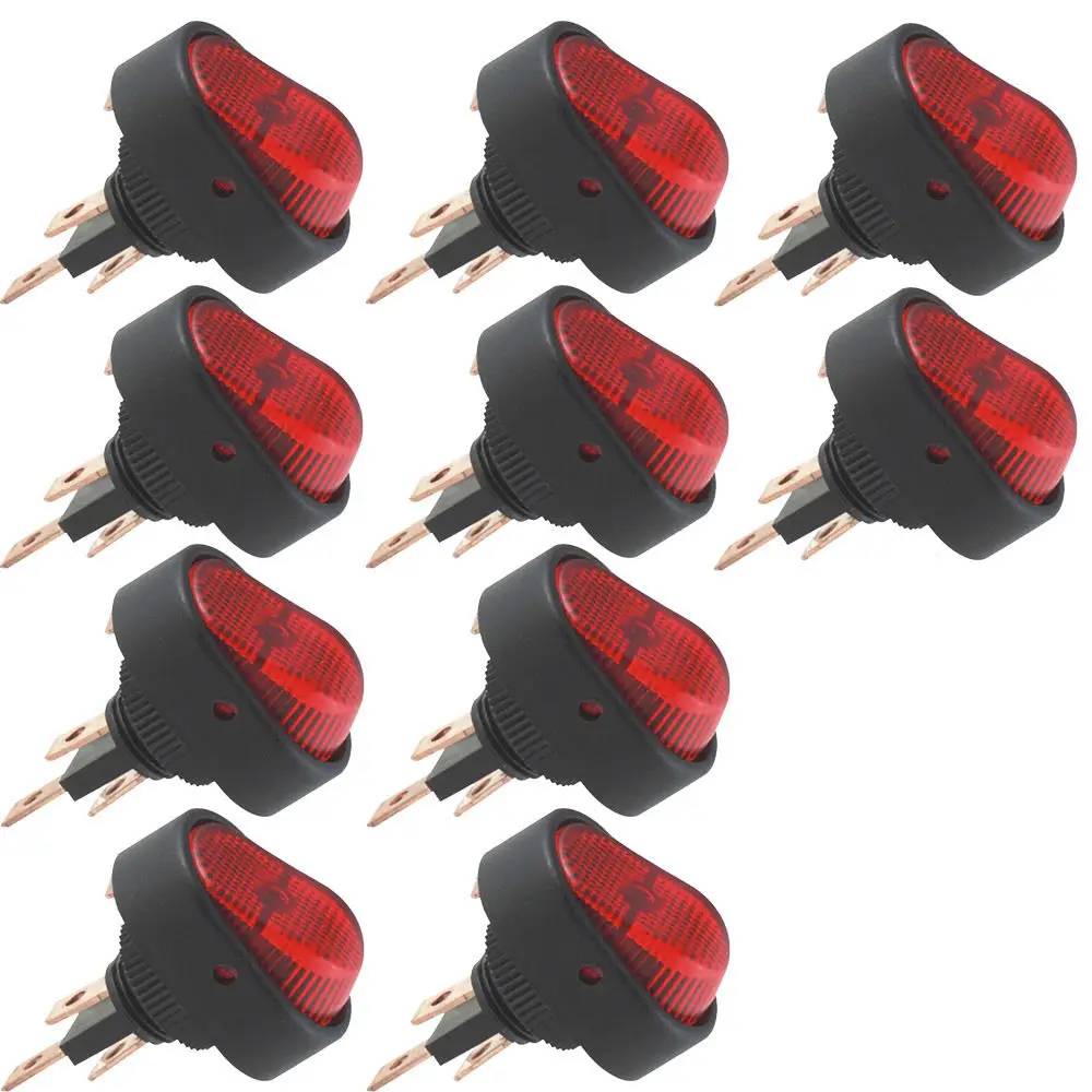 EE support  10Pcs 12V 30Amp 30A Heavy Duty Colors LED OFF/ON Toggle Rocker Switch Car Accessories