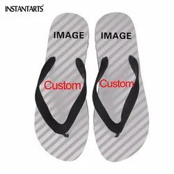 INSTANTARTS Men's Summer Rubber Flip Flops Customized Images /  Drop Shipping / Wholesales Non-Slip Lightweight Durable Slippers