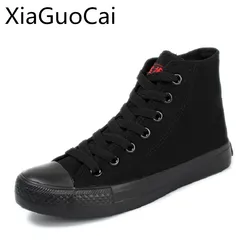 Fashion Men Canvas Shoes Solid Black Breathable Lace Up Unisex Casual Shoes High Top And High Quality c179 15