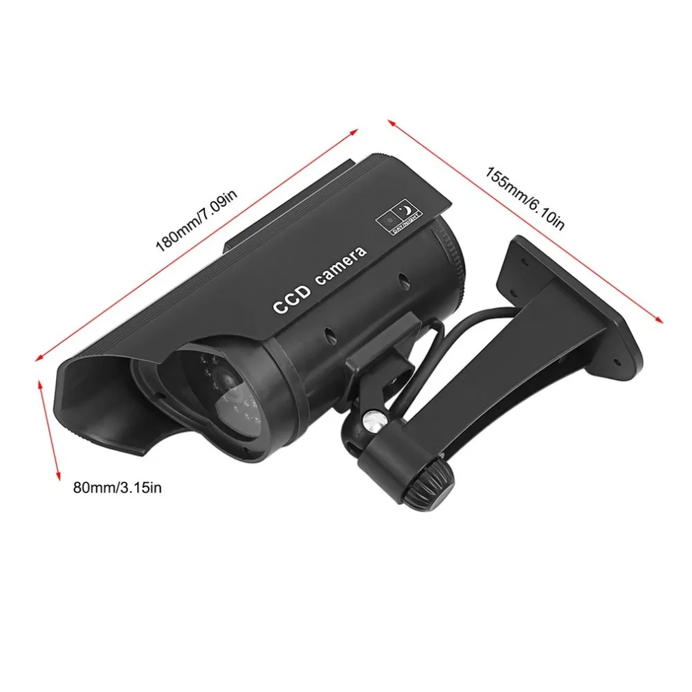 Dummy Solar CCTV Camera High Simulation Fake Camera  Led Red Light Flashing Outdoor Home Security Surveillance Camera