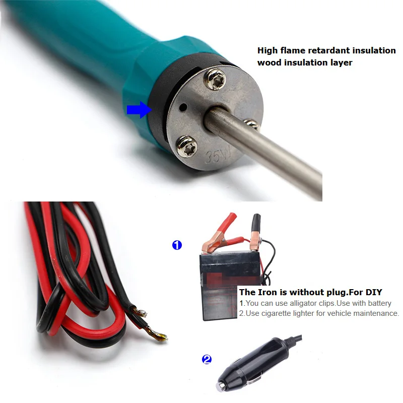 12V/24V/48V 35W Electric Soldering Iron Welding Tool Low Voltage for Power Failure Emergency Incident Safer SY-L