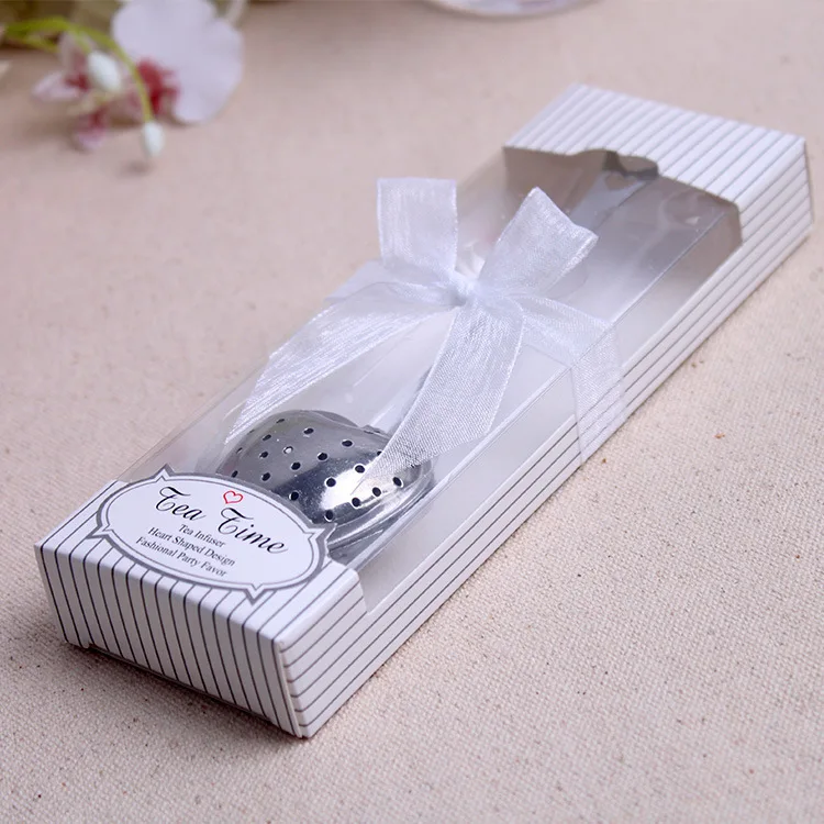 

100pcs/lot wedding gift and giveaways--TeaTime Heart Tea Infuser Favor in Teatime Gift Box lin2880