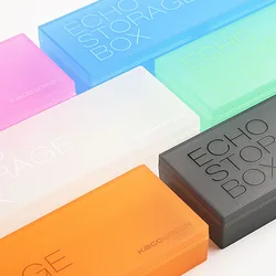 KACO ECHO Semitransparent PP Pencil Case Storage Box Colorful Plastic Desk Multi-function Storage Box Big Capacity Organizer Box