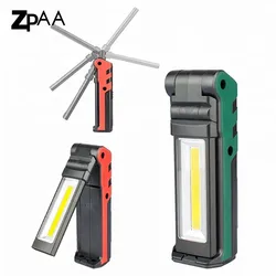 Portable LED Work Light 400 Lumens COB Flashlight, Magnetic Base & Hanging Hook,USB Rechargeable for Car Repairing, Emergency