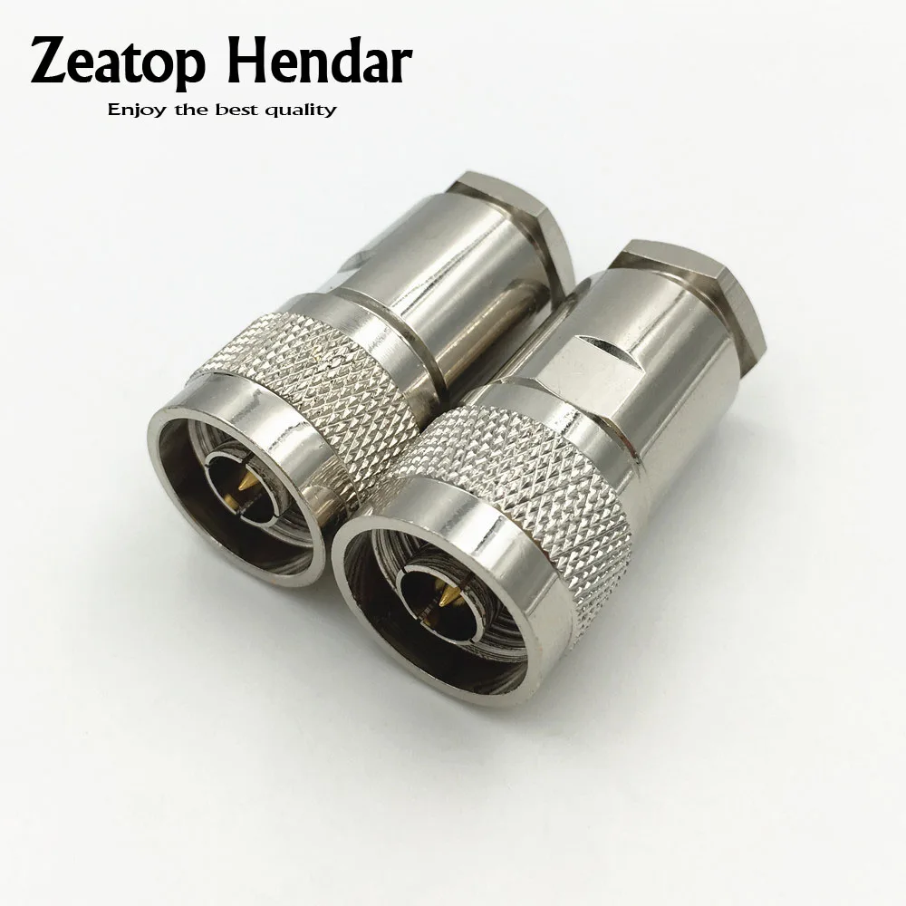 10Pcs Brass N Male Plug Clamp for RG8 RG213 LMR400 Cable Straight Body High Quality Plug Wire RF Coaxial Connector