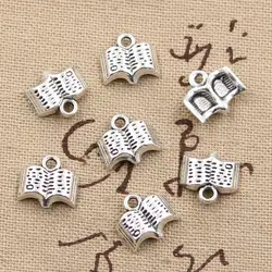 30pcs Charms Open Holy Bible Book 12x10mm Antique Bronze Silver Color Plated Pendants Making DIY Handmade Tibetan Jewelry