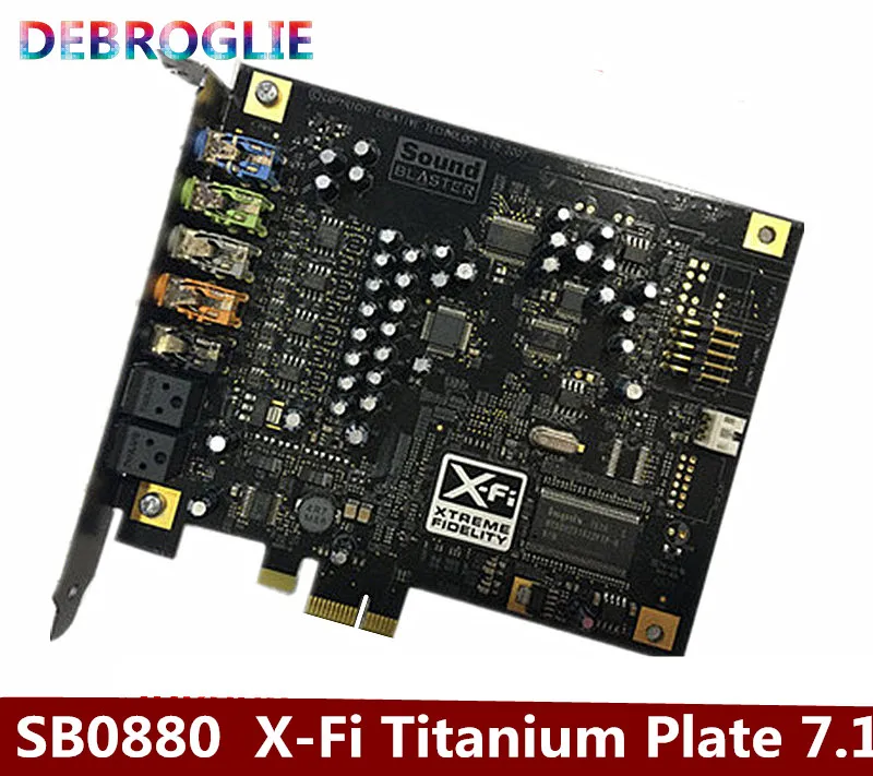 Free transportation SB0880 Sound Card X-Fi Titanium Plate 7.1 Game PCI-E sound card