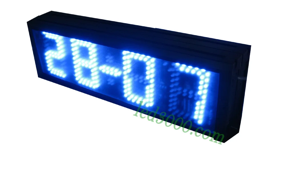 double faces blue color led clock(HST4-5B,double faces)