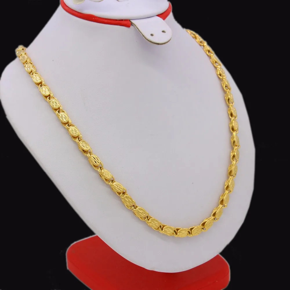 Adixyn Length 60cm Width 7mm,Ethiopian Thick Necklaces Men Women Gold Color/Copper Africa Eritrea Chunky Chain/Dubai/Arab Items