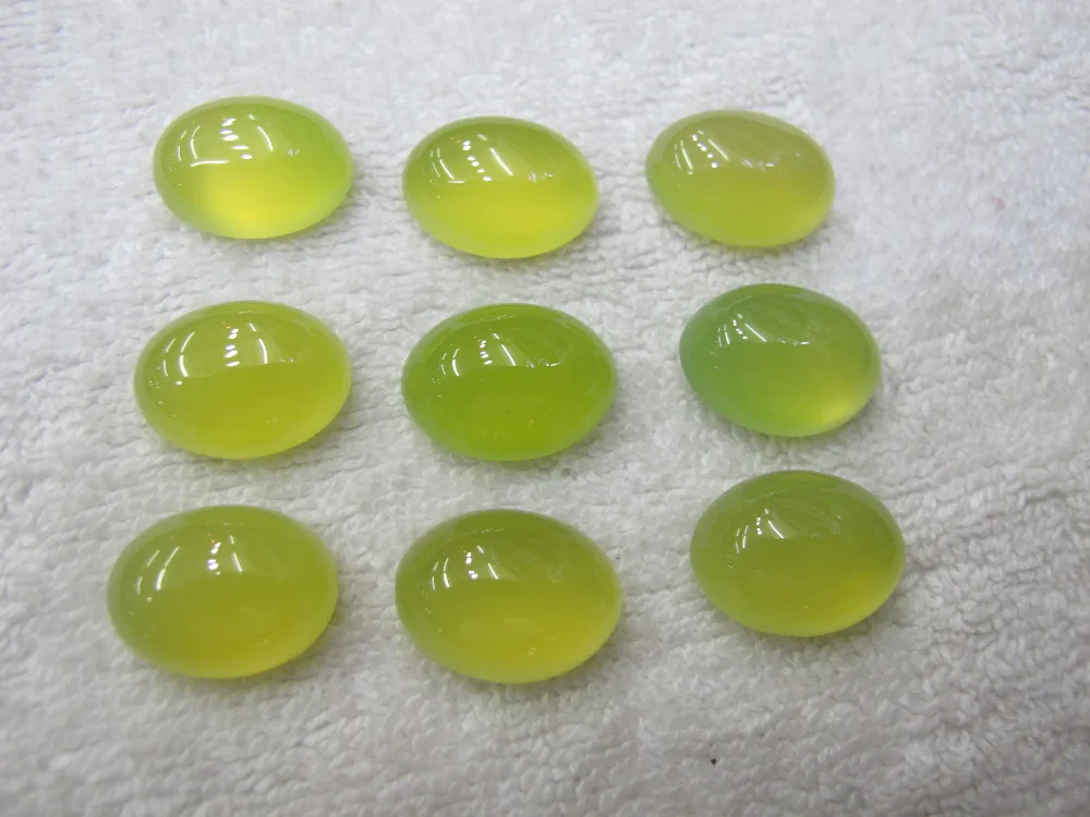 Beauty Light Green Carnelian Agate 15x20mm Oval Cabochon Natural Gem Stone Jewelry Ring Cabochon 20pcs/lot