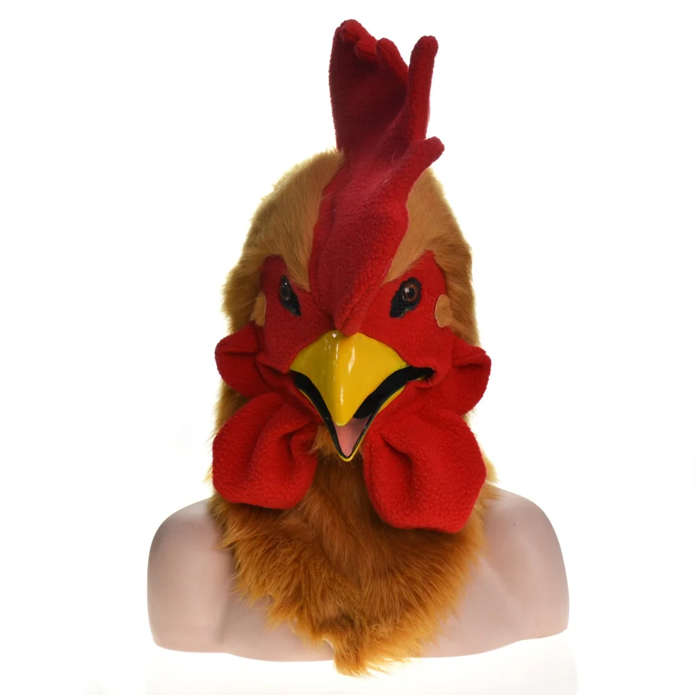 HuiTai New product party decorations human real animal Cock masks with mover mouth