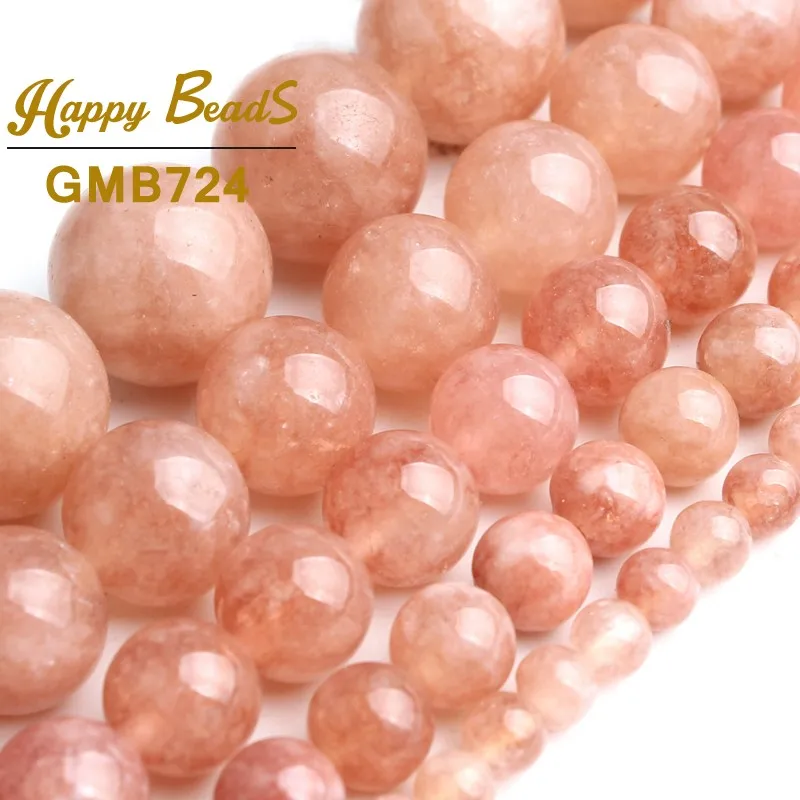 4/6/8/10/12mm Sunstone Beads Round Loose Spacer Beads 15\'\'Inch For Jewelry Making Angelite Stone DIY Bracelet Necklace Wholesale