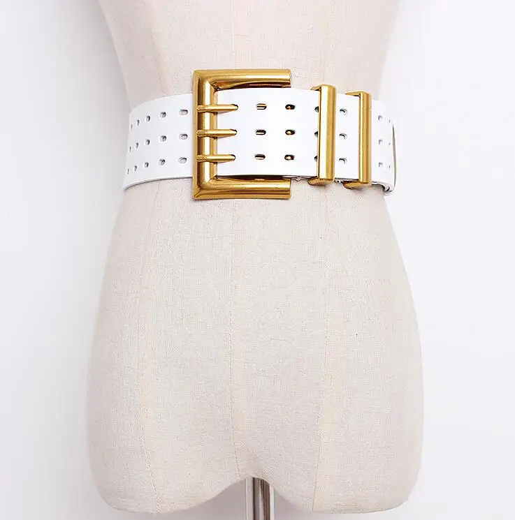 Women's runway fashion genuine caw leather Cummerbunds female Dress Corsets Waistband Belts decoration wide belt R1652