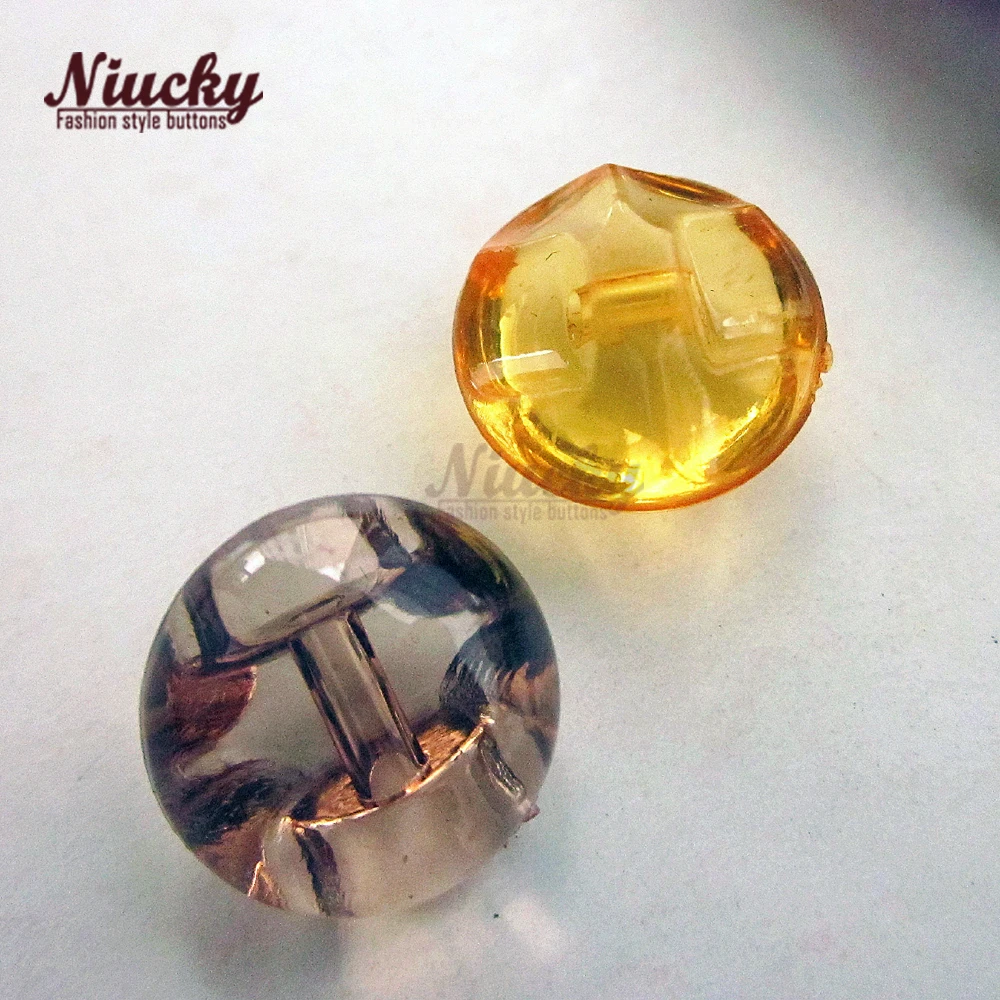 Niucky 12mm Colorful Transparent Half Ball Acrylic Buttons for Sewing Crystal Acrylic Ball Decorative Button Supplies A0301-003