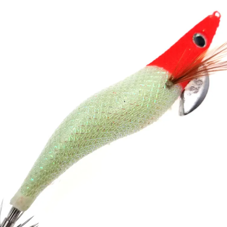 

Quality 4Pcs Squid Jig Night Fishing Wood Luminous Shrimp Lure Squid Jigs Hook 3.5# 13.5CM 21G