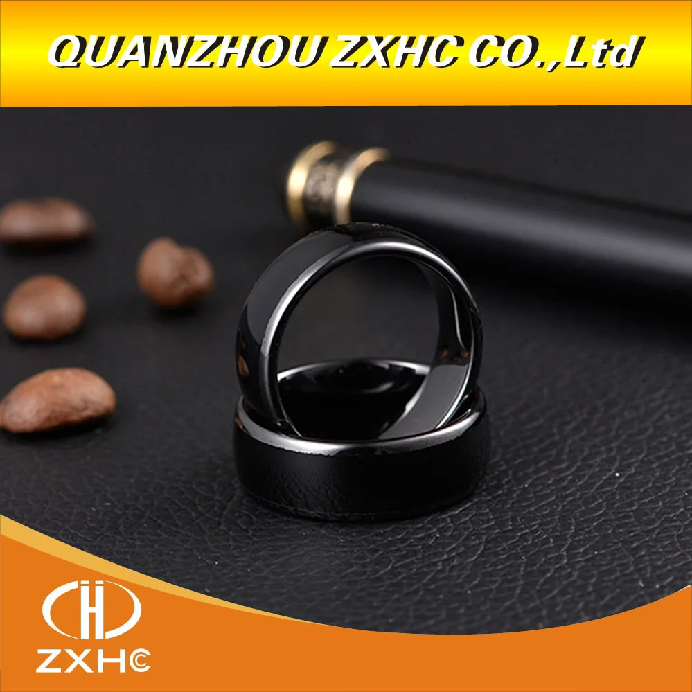 T5577 or UID chip RFID Black Ceramics Smart Finger rewrite Ring 125KHZ/13.56MHZ Wear for Men or Women