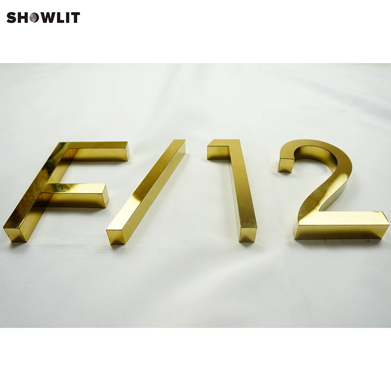 Chrome Brass Wall Mounted Polished Stainless Steel Letter