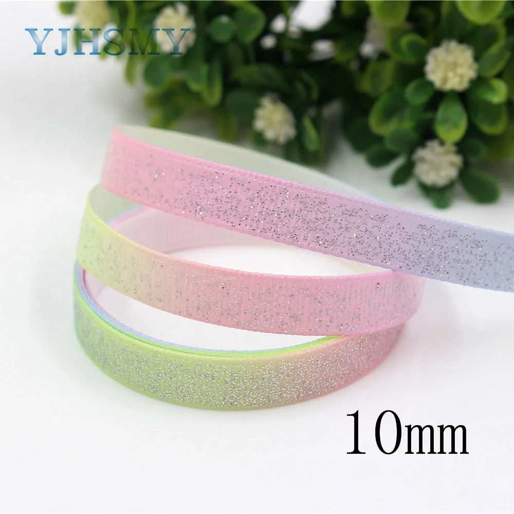 YJHSMYG C-171005-617,38/25 mm 5 Yards colorfu flash Ribbons Thermal transfer Printed grosgrain,Clothing accessories DIY material