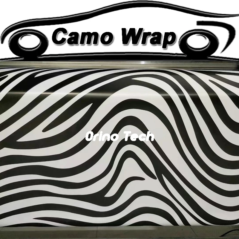 

ORINO Animal Zebra Camouflage Vinyl Film Sticker DIY CAR Styling Black White Camo Motorcycle Car Body Wrapping Foil ORINO WRAPS