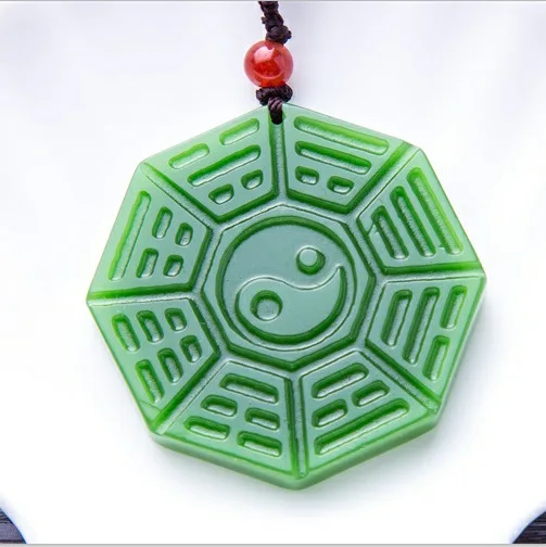 

Drop shipping Afghanistan whiteyu medallion tai chi bagua pendant