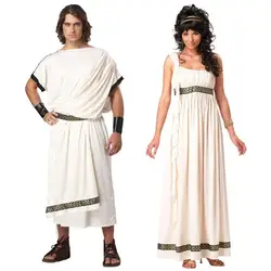 Men Women Sexy Greek Rome God Goddess Robe Costume Halloween White Greek Mythology Goddess Cosplay Fantasia Fancy Dress