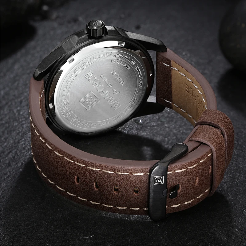 Mens Watches Top Brand NAVIFORCE Luxury Date Quartz Watch Man Leather Sport Army Military Wristwatch Men Clock Relogio Masculino