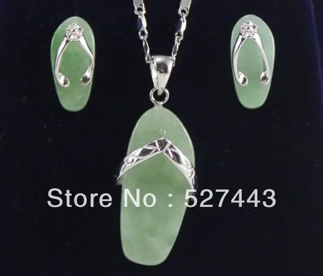 

FREE SHIPPING@Wholesale 1set Hot Sell ! Wholesale 4 Color stone pendant necklace earring R.649 Natural jewelry