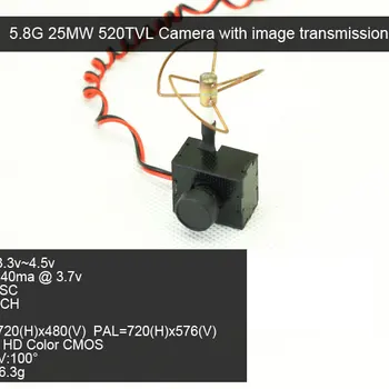 Free Shipping 5.8G 25mw Super Mini Light Image Transmission with 520TVL Camera Racing Drone Image Transmission Combo