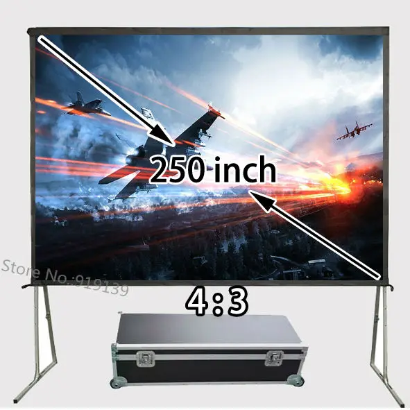 

Worldwide Shipping Big Screen 250inch 4:3 Ratio Soon Open Tripod Stand Front Projection Screens