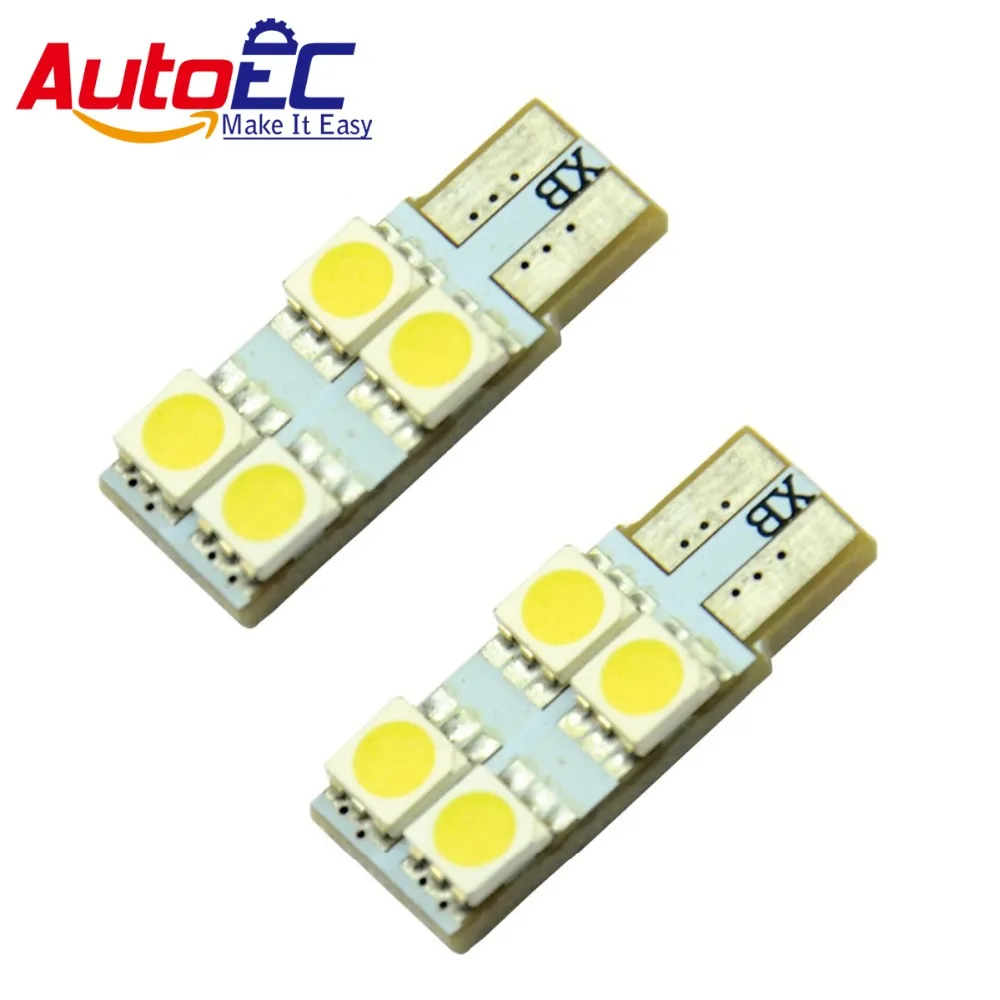 

AutoEC 100X led t10 4 smd 5050 194 168 W5W автомобильное освещение номерного знака боковой багажник Светодиодная лампа Белый Синий Красный 12 В # LB22