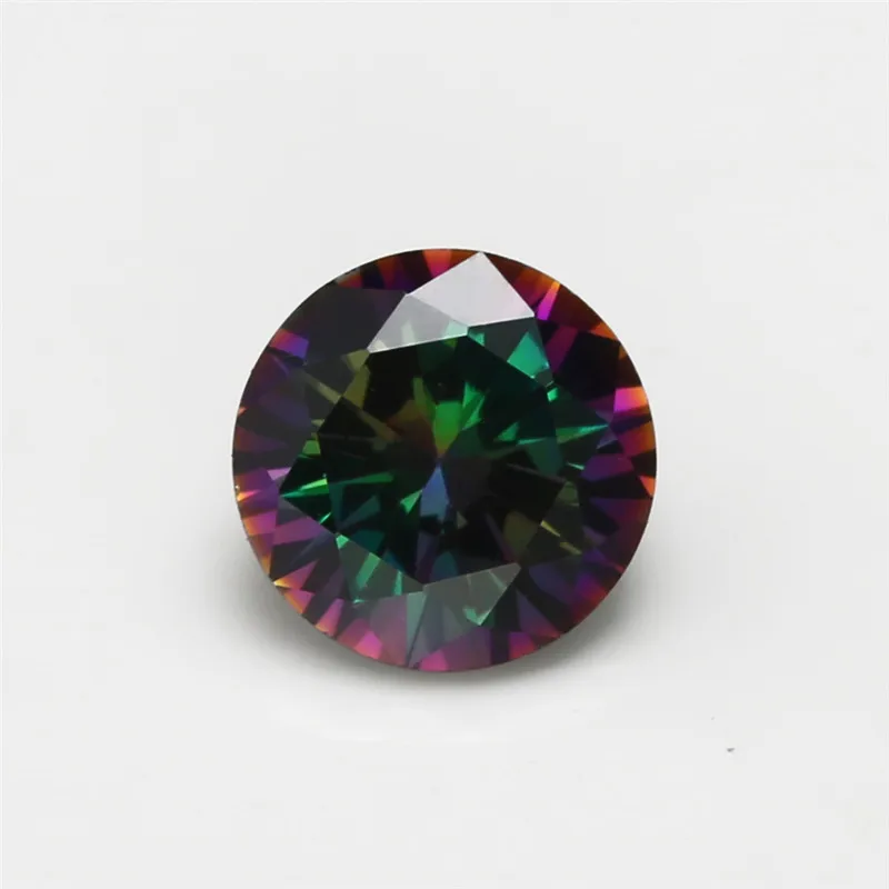 Size 1mm~10mm Multiolor Round Shape Plating Color Cubic Zirconia Stone Loose CZ Synthetic Gems For Jewelry Making