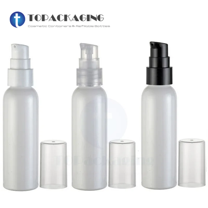 

30PCS/LOT-60ML Lotion Pump Bottle,White Plastic Cosmetic Container,Empty Shampoo Sub-bottling With Beak Top,Essence Oil Bottle