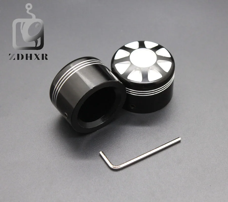 black CNC Edge Cut Front Axle Nut Cover Bolt Kit Aluminum Motorcycle Wheel Cover Bolts Nut For Harley Touring Softail Dyna