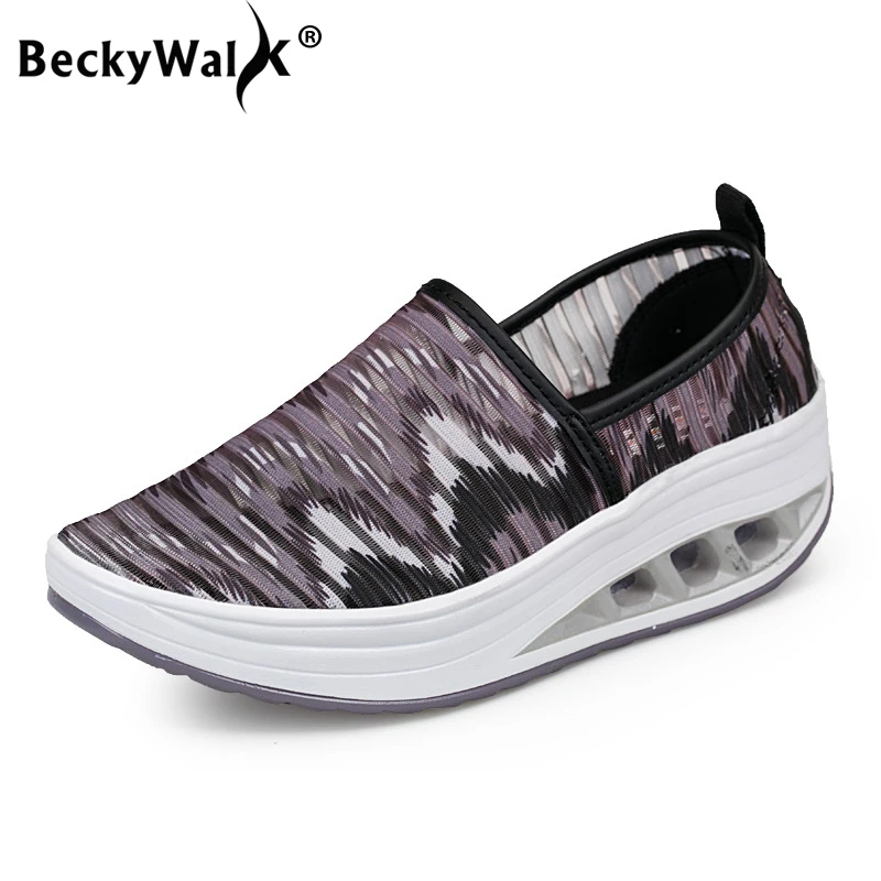 Slip On Sneakers Women Spring Summer Casual Shoes Breathable Mesh Flat Shoes Woman Trainers Shoes Women Tenis feminino WSH3303