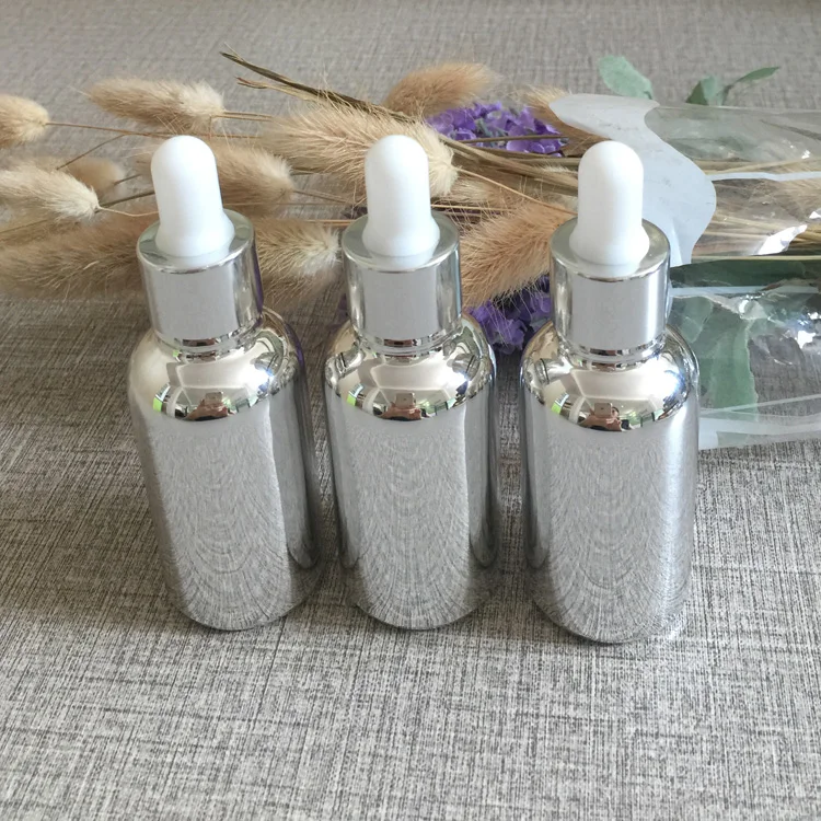 

high-grade 30ml silver glass dropper bottles wholesale ,1 oz dropper bottles for essential oils , glass bottle with dropper cap